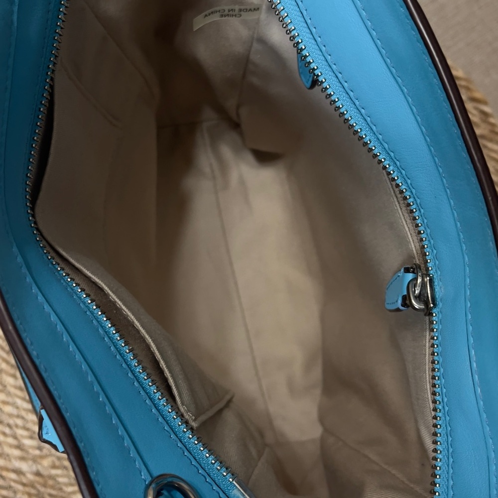 Coach Teal Leather Tote Bag - Picture 12 of 12
